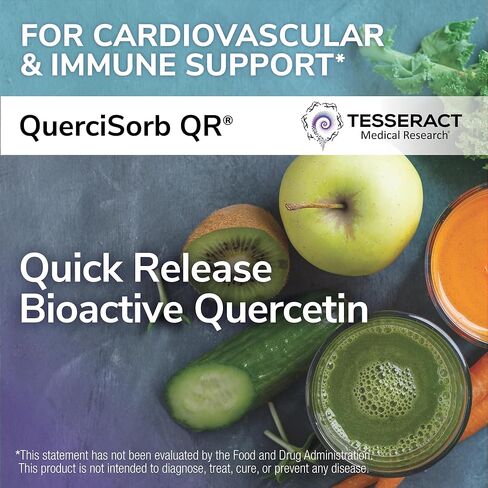 Tesseract Medical Research QuerciSorb QR Immune Support Supplement, Quick Release Quercetin, Supports Immune Function and Overall Health* Hypoallergenic, 400 mg, 90 Capsules in Kuwait