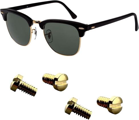Ray Ban RB3507 RB2716 RB3016 Clubmaster استبدال العدسات الجانبية البراغي 4 مع مفك البراغي 1 (مسامير الذهب ، الجانب الخلفي) in Kuwait