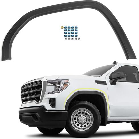 Front Fender Flares Pair Compatible with GMC Sierra 1500 2019 2020 2021 2022 2023 2024 Wheel Opening Flare Molding Arch Trim Left Driver & Right Passenger Side in Kuwait
