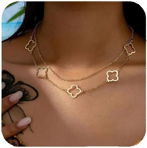 Gold Charm Necklace For Women Star Pearl Charms Pendant Neckalces Dainty 14K Gold Plated Summer Beach Ocean Jewelry Gifts in Kuwait