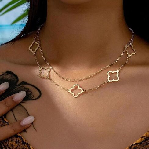 Gold Charm Necklace For Women Star Pearl Charms Pendant Neckalces Dainty 14K Gold Plated Summer Beach Ocean Jewelry Gifts in Kuwait