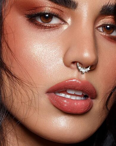 COCHARM Lotus Septum Rings 16g Dainty Septum Jewelry Emeraled CZ Daith Earrings 8mm/10mm Septum Clicker Cute Silver Septum Piercing Marquise Daith Jewelry in Saudi Arabia
