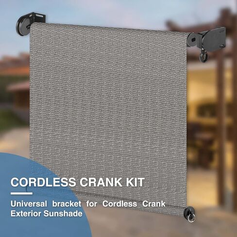 Shade Replacement Parts,Cordless Crank Kit,Roller Shade Mounting Brackets,for Coolaroo Exterior Sun Shades, Outdoor Blinds(Brown,1 Pair) in Kuwait