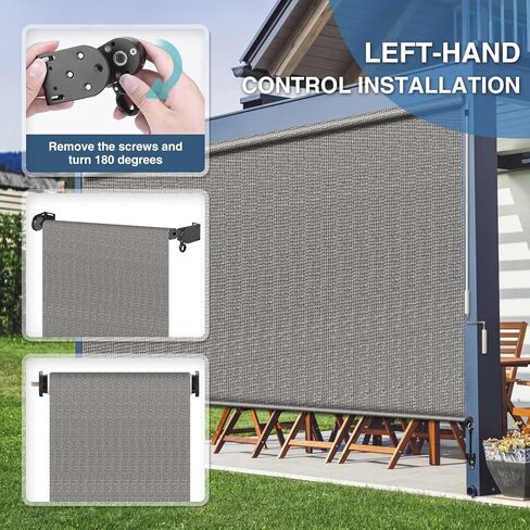 Shade Replacement Parts,Cordless Crank Kit,Roller Shade Mounting Brackets,for Coolaroo Exterior Sun Shades, Outdoor Blinds(Brown,1 Pair) in Kuwait