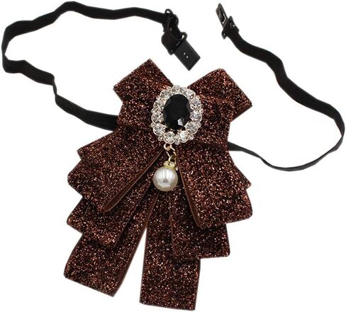 FASELE Bow Brooch Pins for Women Men Adjustable Bow Tie shining Neck tie Clip Pre-Tied Ribbon Necktie for Wedding Party in Saudi Arabia