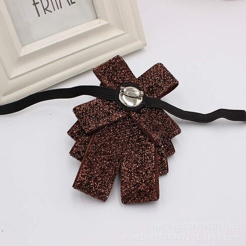 FASELE Bow Brooch Pins for Women Men Adjustable Bow Tie shining Neck tie Clip Pre-Tied Ribbon Necktie for Wedding Party in Saudi Arabia