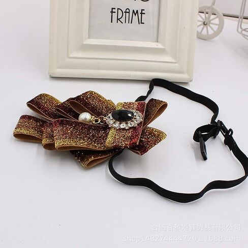 FASELE Bow Brooch Pins for Women Men Adjustable Bow Tie shining Neck tie Clip Pre-Tied Ribbon Necktie for Wedding Party in Saudi Arabia