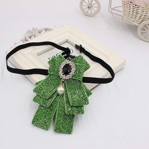 FASELE Bow Brooch Pins for Women Men Adjustable Bow Tie shining Neck tie Clip Pre-Tied Ribbon Necktie for Wedding Party in Saudi Arabia