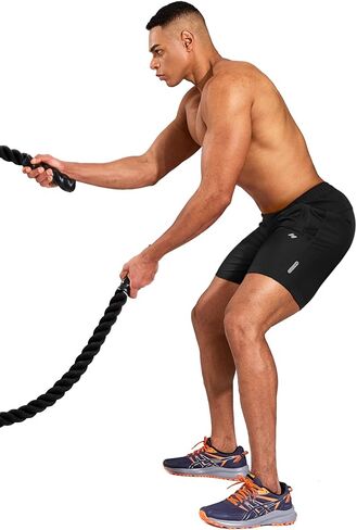 MIER Mens Athletic Shorts 7 Inch Inseam Quick Dry Breathable Running Gym Workout Shorts with 3 Zipper Pockets, No Liner in Kuwait