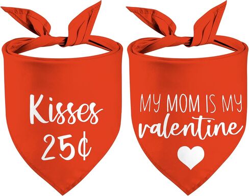 Valentine's Day Dog Bandanas, I Love You Red Heart Double Sided 2 Pack Holiday Puppy Bandanas Dog Kerchief Gifts (03) in Kuwait