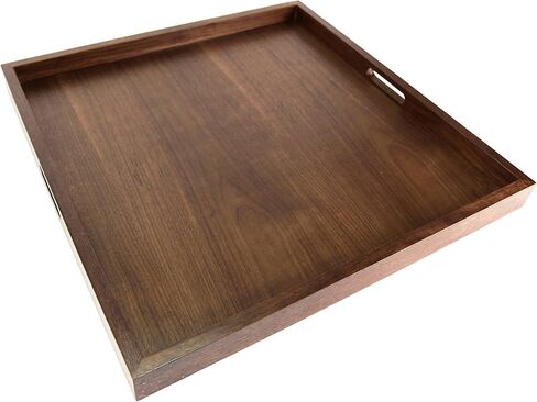 24x24 inches Square Walnut Wooden Ottoman Tray, Large Living Room Serving Tray in Saudi Arabia