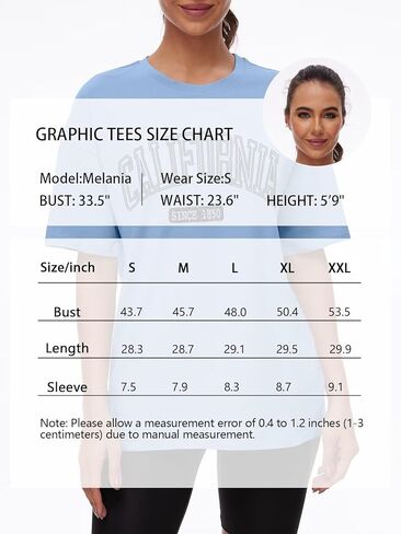 تي شيرت نسائي كبير الحجم مطبوع عليه حروف من ORANDESIGNE برقبة دائرية وأكمام قصيرة in Kuwait