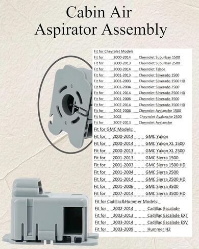 22834330 Cabin Air Temperature Sensor Aspirator Fit for Chevrolet Avalanche Silverado for 2002-2014 Cadillac Escalade for GMC Sierra Yukon 20931026 in Saudi Arabia