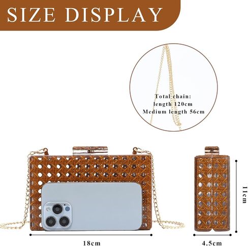 GOKTOW Rattan Acrylic Bag Clutch Purse Evening Bag Woven Handbag Summer Beach Purse in Saudi Arabia