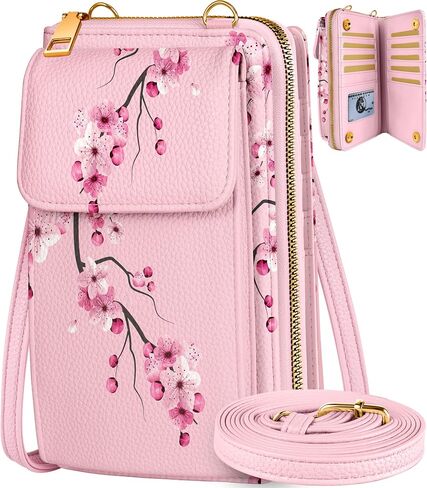 Cute Crossbody Purse Cell Phone Bags for Women - Leather Cellphone Wallet Purse with Adjustable Shoulder Rope in Kuwait