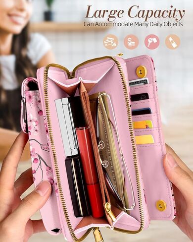 Cute Crossbody Purse Cell Phone Bags for Women - Leather Cellphone Wallet Purse with Adjustable Shoulder Rope in Kuwait