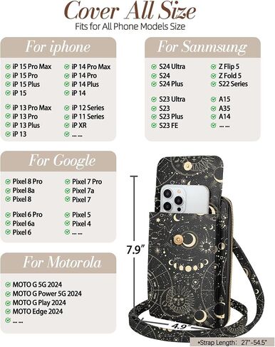 Cute Crossbody Purse Cell Phone Bags for Women - Leather Cellphone Wallet Purse with Adjustable Shoulder Rope in Kuwait