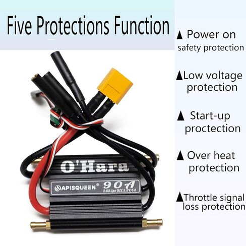 O'Hara 120A 2-6S LiPo ESC Waterproof Brushless Electronic Speed Controller with BEC and XT90 6.0mm Banana Head Connector for RC Boats Model Ship in Kuwait
