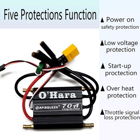 O'Hara 120A 2-6S LiPo ESC Waterproof Brushless Electronic Speed Controller with BEC and XT90 6.0mm Banana Head Connector for RC Boats Model Ship in Kuwait