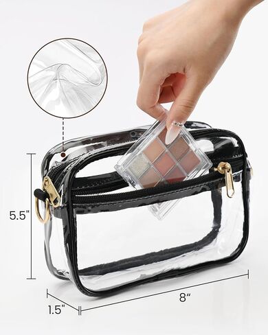 Hulisen Clear Crossbody Bag Stadium معتمدة ، محفظة واضحة للنساء ، حقيبة يد كتف الرسول الشفافة in Saudi Arabia