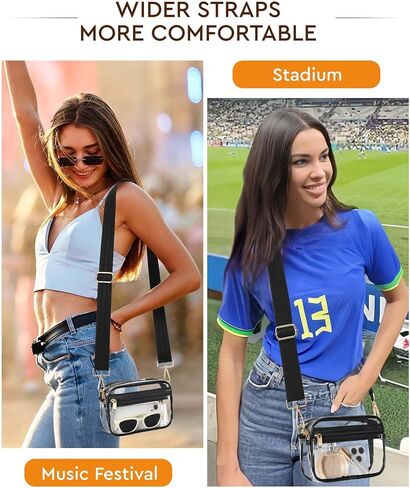 Hulisen Clear Crossbody Bag Stadium معتمدة ، محفظة واضحة للنساء ، حقيبة يد كتف الرسول الشفافة in Saudi Arabia