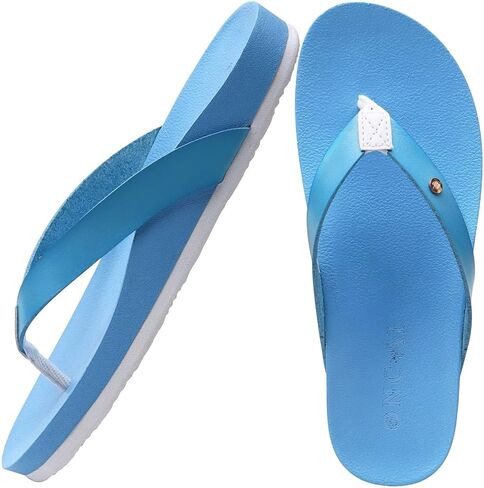 ONCAI Womens Flip Flops For Women Comfortable Leather Strap Yoga Mat Non-Slip Women's Thong Sandal Casual Summer Beach Slippers With Arch Support in Saudi Arabia