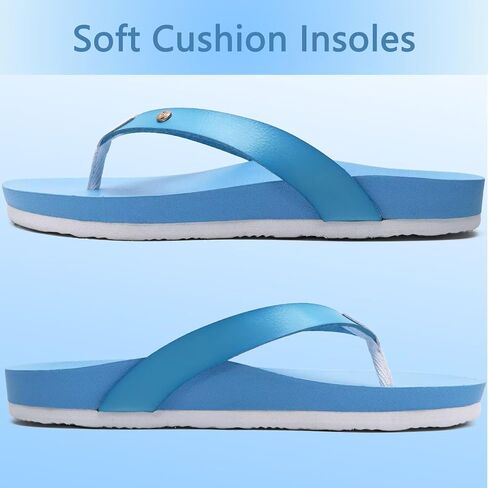 ONCAI Womens Flip Flops For Women Comfortable Leather Strap Yoga Mat Non-Slip Women's Thong Sandal Casual Summer Beach Slippers With Arch Support in Saudi Arabia