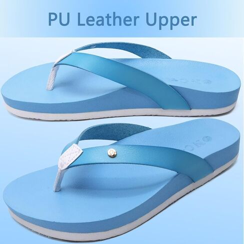 ONCAI Womens Flip Flops For Women Comfortable Leather Strap Yoga Mat Non-Slip Women's Thong Sandal Casual Summer Beach Slippers With Arch Support in Saudi Arabia