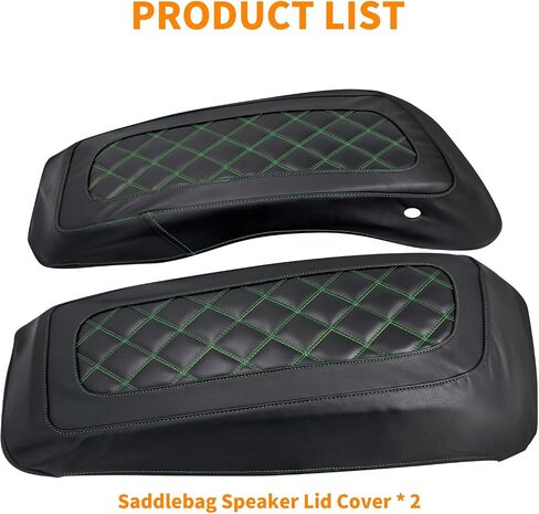 Saddlebag Lid Covers Hard Saddle Bags Lid Bra Covers Fit For Harley Touring Street Glide Road Glide Road King Electra Glide Tri Glide 2014-2024 (Green Stitching) in Saudi Arabia