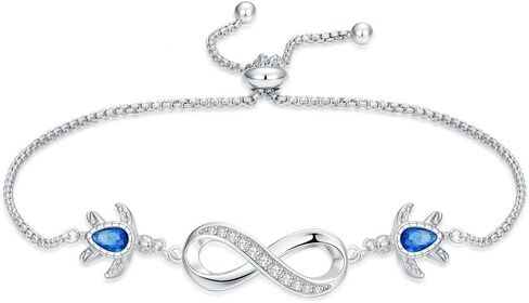 Dorunmo Turtle/Wave/Starfish/Butterfly/Hummingbird/Cardinal Bracelet 925 Sterling Silver Infinity Ankle Bracelets for Women Jewelry for Wife Girlfriend Mom Her in Saudi Arabia