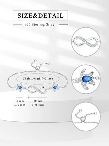 Dorunmo Turtle/Wave/Starfish/Butterfly/Hummingbird/Cardinal Bracelet 925 Sterling Silver Infinity Ankle Bracelets for Women Jewelry for Wife Girlfriend Mom Her in Saudi Arabia