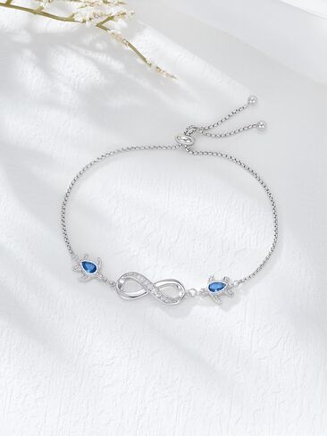Dorunmo Turtle/Wave/Starfish/Butterfly/Hummingbird/Cardinal Bracelet 925 Sterling Silver Infinity Ankle Bracelets for Women Jewelry for Wife Girlfriend Mom Her in Saudi Arabia