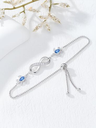 Dorunmo Turtle/Wave/Starfish/Butterfly/Hummingbird/Cardinal Bracelet 925 Sterling Silver Infinity Ankle Bracelets for Women Jewelry for Wife Girlfriend Mom Her in Saudi Arabia