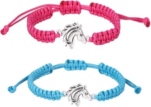 WCRAZYE 2 Pcs Horse Bracelet Adjustable Charm Hose Weave Bracelets for Horse Lovers in Saudi Arabia