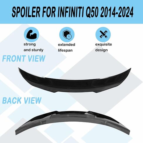 Rear Spoiler for Infiniti Q50 2014-2024 4 Door Sedan PSM Style Rear Trunk Spoiler Lip Tail Wing Carbon Fiber (PSM Style Carbon Fiber) in Saudi Arabia