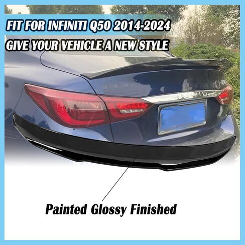 Rear Spoiler for Infiniti Q50 2014-2024 4 Door Sedan PSM Style Rear Trunk Spoiler Lip Tail Wing Carbon Fiber (PSM Style Carbon Fiber) in Saudi Arabia