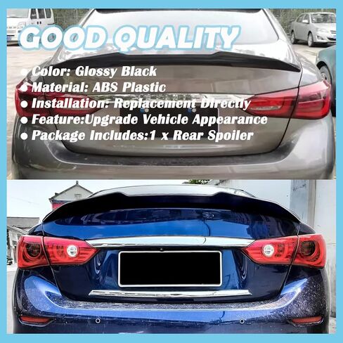 Rear Spoiler for Infiniti Q50 2014-2024 4 Door Sedan PSM Style Rear Trunk Spoiler Lip Tail Wing Carbon Fiber (PSM Style Carbon Fiber) in Saudi Arabia