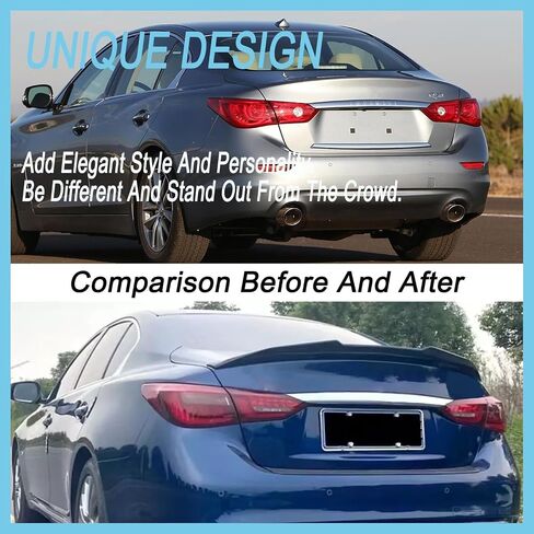 Rear Spoiler for Infiniti Q50 2014-2024 4 Door Sedan PSM Style Rear Trunk Spoiler Lip Tail Wing Carbon Fiber (PSM Style Carbon Fiber) in Saudi Arabia