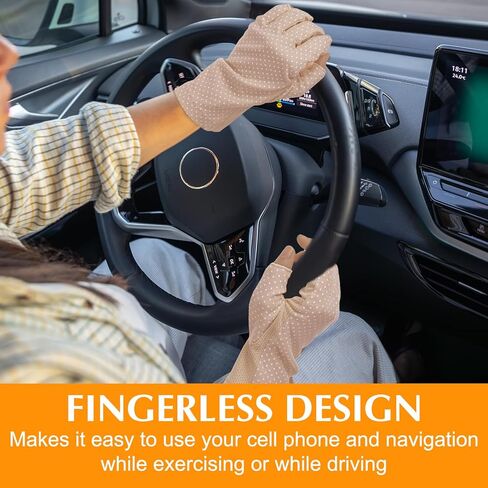 Fingerless Sun Protection Gloves, Sun Gloves UV Protection Glove for Women Girls Driving Cycling Summer in Saudi Arabia