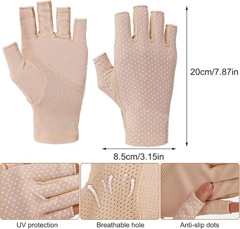 Fingerless Sun Protection Gloves, Sun Gloves UV Protection Glove for Women Girls Driving Cycling Summer in Saudi Arabia
