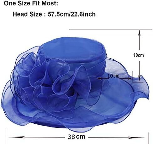 Ruphedy Women Derby Church Dress Fascinator Wide Brim Tea Party Wedding Hats S042b in Kuwait