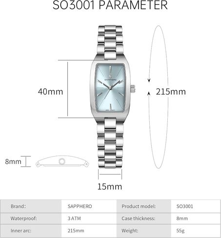 SAPPHERO Watches for Women Luxury Ladies Watches Women's Bracelet Watch Small Stainless Steel Analog 3ATM Waterproof Wrist Watch for Women in Saudi Arabia