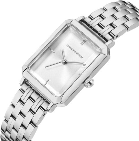 RM1982 Women’s Luxury Watch Rectangular Gold – Japanese Quartz Movement, Vintage Stainless Steel Design, Silver Dial, Elegant Dress Timepiece, 3ATM Water Resistant – Reloj para Mujer in Kuwait