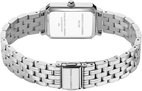 RM1982 Women’s Luxury Watch Rectangular Gold – Japanese Quartz Movement, Vintage Stainless Steel Design, Silver Dial, Elegant Dress Timepiece, 3ATM Water Resistant – Reloj para Mujer in Kuwait