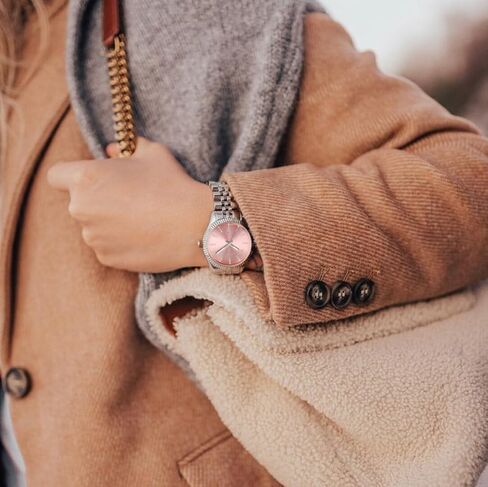 RM9381 Women’s Watch - الفولاذ المقاوم للصدأ ، الكوارتز الياباني ، الاتصال الهاتفي الوردي ، 3ATM مقاوم للماء in Kuwait