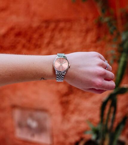 RM9381 Women’s Watch - الفولاذ المقاوم للصدأ ، الكوارتز الياباني ، الاتصال الهاتفي الوردي ، 3ATM مقاوم للماء in Kuwait