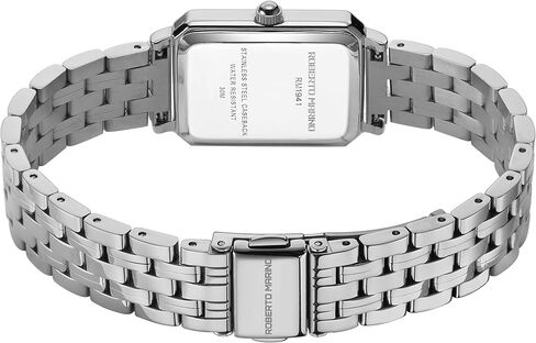 RM1982 Women’s Luxury Watch Gold -Stengular - حركة الكوارتز اليابانية ، تصميم الفولاذ المقاوم للصدأ عتيقة ، قرص فضية ، ساعة ثياب أنيقة ، 3atm مقاومة للماء - RELOJ PARA MUJER in Kuwait