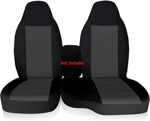 Car Seat Cover Fit for Ford Ranger 2004-2012 60/40 Highback, 2 PCS Front Car Seat Covers for 2004 Ford Ranger Seat Covers,Breathable Cotton Replacement Seat Covers,Deep Grey in Kuwait