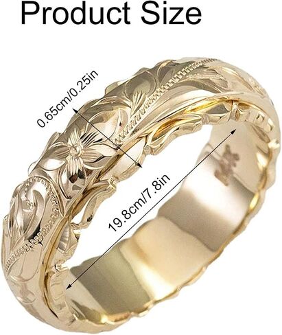 Dainty Engraved Plumeria Flower Ring, 14K Gold Plated Hawaiian Princess Plumeria Flower Scroll Promise Ring Stackable Wedding Engagement Band Jewelry for Women or Men in Saudi Arabia