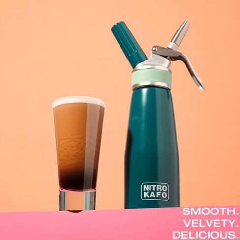 NITRO KAFO 0.5L Nitro Coffee Maker, Aluminum Nitro Cold Brew Coffee Maker with Special Nitro Diffuser Nozzle & Cold Brew Maker with Cold Brew Mason Jar, Includes (10) 2g N2 Cartridges in Saudi Arabia